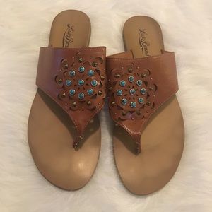 Lucky Turquoise Beaded Sandals